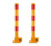 Dissuasore per la sicurezza stradale, in acciaio resistente, con nastro riflettente per installazione a terra, metallo verniciato a polvere gialla per una maggiore visibilità