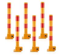 Dissuasore per la sicurezza stradale, in acciaio resistente, con nastro riflettente per installazione a terra, metallo verniciato a polvere gialla per una maggiore visibilità