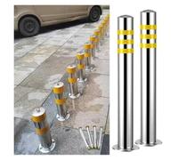 Dissuasore per parcheggio auto, 2 pezzi di fermi in acciaio giallo argento for garage, palo barriera riflettente sicurezza, tubo inossidabile for il traffico delineato(9 x 75cm (3 1/2 x 29 1/2in))