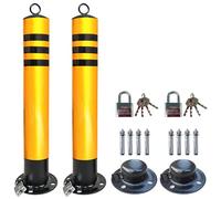 Dissuasore per parcheggio auto, 2 pezzi dissuasori di sicurezza bloccabili gialli 650x76mm