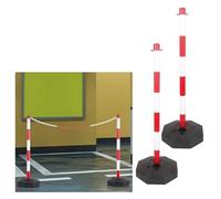 Dissuasore per parcheggio auto, Cono di sicurezza for delimitatore del traffico in acciaio, 2 pali con base riempibile, altezza 33,5 pollici(Red White)