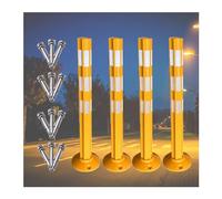 dissuasore per parcheggio, Palo di sicurezza for vialetti d'accesso resistente, giallo, con base rimovibile, for attrezzature/scuole vicine a pericoli(4 pack)