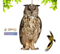 Dissuasore Per Piccioni - Spaventapasseri Per Giardini | Spaventapasseri A Forma Di Falco Con Campanello, Corda E Nastro | Esca Finta A Forma Di Gufo Per Allontanare Gli Uccelli