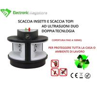 DISSUASORE PER TOPI INSETTI AD ULTRASUONI DUO PER TOPI RATTI SCARAFAGGI FORMICHE
