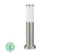 ledscom.de Paletto luminoso PORU per esterni, acciaio inox, rotondo, 39 cm, incl. lampada E27, classe di efficienza energetica A, smerigliato (bianco caldo, 4W, 935lm)