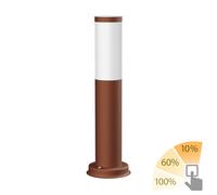 ledscom.de Paletto luminoso PORU per esterni, IP44, 39cm, marrone, incl. lampada E27 max. 963lm, bianco caldo