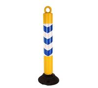 Dissuasore riflettente di sicurezza da 29,5 pollici, barriera di parcheggio, colonna di avvertimento del traffico portatile e flessibile. (blu, 1 pezzo)