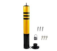 Dissuasore rotondo anti-collisione giallo - Confezione da 1 barriera per il parcheggio vialetto con nastro riflettente per alta visibilità - 65 cm palo di sicurezza per parcheggio