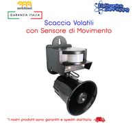 DISSUASORE SCACCIA VOLATILI MERLI UCCELLI PICCIONI COLOMBI STORNI SENSORE PIR