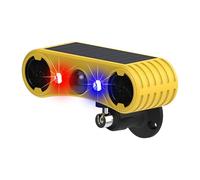 Dissuasore solare per predatori - Allarme solare per esterni con sensore di movimento, 13 suoni, suono di sparo a 129 dB e abbaio di cane, LED rosso e blu per fattoria (1)