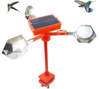 Dissuasore Uccelli a Specchio Rotante 360° con Pannello Solare, Scaccia Piccioni dal Tetto - Repellente Impermeabile Antifulmine per Giardino, Cortile, Fattoria e Tetti (Base Rinforzata) (B)