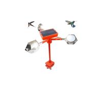 Dissuasore Uccelli a Specchio Rotante 360° con Pannello Solare, Scaccia Piccioni dal Tetto - Repellente Impermeabile Antifulmine per Giardino, Cortile, Fattoria e Tetti (Base Rinforzata)