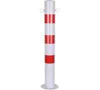 Dissuasori di Parcheggio Guardrail per Vialetto, Dissuasore di Sicurezza, Dissuasori in Metallo 75 cm x 14 cm con Nastro Riflettente e Anelli Sospesi(Red White,1pcs)