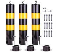 Dissuasori Di Parcheggio in Acciaio, Generico Mobile Barriera Parcheggio Auto Rimovibile Dissuasore Parcheggio Avvertimento Pali(3pcs)