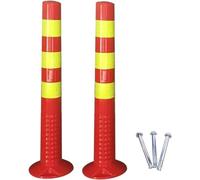 Dissuasori di parcheggio in Gomma con collari Riflettenti, Set da 2 Pezzi per la Sicurezza Stradale e Il Controllo degli accessi.