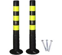 Dissuasori di parcheggio in Gomma con collari Riflettenti, Set da 2 Pezzi per la Sicurezza Stradale e Il Controllo degli accessi.