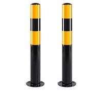 Dissuasori di Sicurezza, 60 cm Della Barriera di Parcheggio, Dissuasori Fissi in Metallo, Paletto di Sicurezza del Parcheggio con Nastro Riflettente(2PCS)