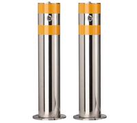 Dissuasori di Sicurezza dell'acciaio Inossidabile, Barriera Resistente di Sicurezza con Maniglia, Dissuasore parcheggio 60 cm, Avvertimento Pali(2pcs)