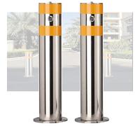 Dissuasori di Sicurezza dell'acciaio Inossidabile, Barriera Resistente di Sicurezza con Maniglia, Dissuasore parcheggio 60 cm, Avvertimento Pali(2pcs)