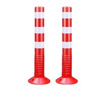 Dissuasori di Sicurezza di 75 cm, Dissuasore Stradali in Plastica Flessibile, Coni di Delimitazione del Traffico, Barriera per Vialetti, Confezione da 2 4 6(Red,2pcs)