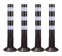 Dissuasori di Sicurezza di 75 cm, Dissuasore Stradali in Plastica Flessibile, Coni di Delimitazione del Traffico, Barriera per Vialetti, Confezione da 2 4 6(Black,4pcs)