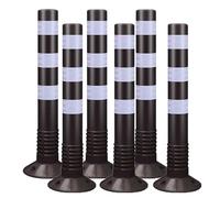 Dissuasori di Sicurezza di 75 cm, Dissuasore Stradali in Plastica Flessibile, Coni di Delimitazione del Traffico, Barriera per Vialetti, Confezione da 2 4 6(Black,6pcs)