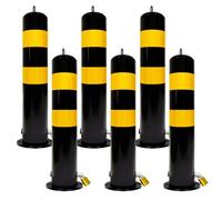 Dissuasori di Sicurezza per barriere di parcheggio, Dissuasore di Barriera di Sicurezza, Barriere per parcheggio con strisce riflettenti, Per Strade E Aree Sensibili(Yellow - 6 PCS)