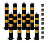 Dissuasori di Sicurezza per barriere di parcheggio, Dissuasore di Barriera di Sicurezza Con Pellicola Riflettente per costruzione e le aree sensibili al traffico(Yellow - 8 PCS,80cm/31.5in)