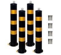 Dissuasori di Sicurezza per barriere di parcheggio, Dissuasore di Barriera di Sicurezza Con Pellicola Riflettente per costruzione e le aree sensibili al traffico(Yellow - 4 PCS,80cm/31.5in)