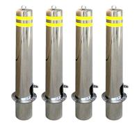 Dissuasori di Sicurezza per barriere di parcheggio per Passi carrai in Acciaio, Dissuasore di Barriera di Sicurezza Con Pellicola Riflettente Per Strade E Aree Sensibili(Yellow - 4 PCS)