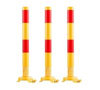 Dissuasori di sosta, Barriere di parcheggio in metallo for l'accesso al vialetto, ideali for il controllo del traffico, palo sicurezza for una maggiore visibilità(Yellow (3pcs))