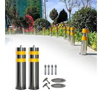 Dissuasori di sosta, Paletto Delineatore Traffico 50 Alto 60 cm, Dissuasore di Sicurezza Removibile for Vialetti, Parcheggio Giallo e Argento con Bulloni Ancoraggio(16 x 60cm (6 1/4 x 23 5/8in))