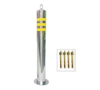 Dissuasori di sosta, Paletto di parcheggio in acciaio inossidabile con anello sollevamento, barriera for una maggiore sicurezza e controllo del traffico(76x650mm)