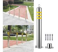 Dissuasori di sosta, Paletto di sicurezza montato a pavimento in cemento, palo della barriera controllo accessi con kit completi))(2pcs,7.6 x 60cm (3 x 23 5/8in))