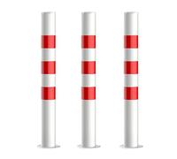 Dissuasori di sosta, Pali di controllo della folla portatili con base fissa, ideali for parcheggi, gestione del traffico e aree lavoro(White (3pcs))