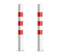 Dissuasori di sosta, Pali di controllo della folla portatili con base fissa, ideali for parcheggi, gestione del traffico e aree lavoro(White (2pcs))