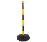 Dissuasori di traffico, Paletto di parcheggio con base riempibile, delimitatore del traffico, coni avvertimento, colonna sicurezza elastica(Black Yellow,85cm/33.5in)