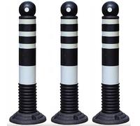 Dissuasori di traffico, Paletto di sicurezza for vialetti, paletti parcheggio in gomma for(White,3pcs)