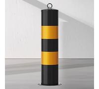 Dissuasori di traffico, Palo di sbarramento for parcheggio in acciaio con anello superiore, traffico nastro riflettente, 19,7 * 4,5 pollici(Black Yellow)