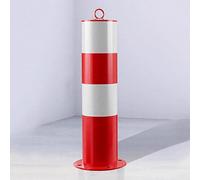 Dissuasori di traffico, Palo di sbarramento for parcheggio in acciaio, rosso e bianco, con anello superiore, traffico nastro riflettente, 19,7 * 4,5 pollici(Red White,1pcs)