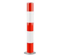 Dissuasori Parcheggio Fissi, 75 cm Paletto Fisso per Sicurezza, Barriera Parcheggio in Metallo con Nastro Riflettente e Anello, Facile Installazione(1pcs)