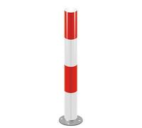 Dissuasori Parcheggio Fissi, Paletto Fisso per Sicurezza, 75 cm Barriera Parcheggio in Metallo con Nastro Riflettente e Anello, Facile Installazione(Red White,1pcs)