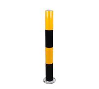 Dissuasori Parcheggio Fissi, Paletto Fisso per Sicurezza, 75 cm Barriera Parcheggio in Metallo con Nastro Riflettente e Anello, Facile Installazione(Yellow Black,89x75cm/3.5x29.5in)