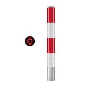 Dissuasori Parcheggio Solare in Acciaio per Installazione Sotterranea, Dissuasore Parcheggio Auto a LED con Strisce Riflettenti, Paletto Parcheggio in Metallo(Red,100x12cm/39x5in)