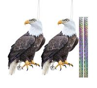 Dissuasori per Piccioni, Piatto Finto Falco Scaccia Piccioni, 2Pezzi Picchi Dissuasore per Uccelli, Spaventa Piccioni con Nastro Riflettente, Piccioni Dissuasori Balcone Lontano Giardino Piscina Patio