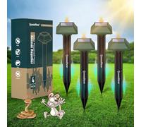 Dissuasori per Talpe Ultrasuoni 4 Pezzi, Scaccia Talpe Solare per il Giardino in Cortile, 700 M² Impermeabile Esterni Repellente per Gatti, Anti Talpe per Ratto Coniglio Scoiattolo Procione Serpente