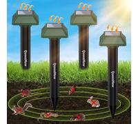 Dissuasori per Talpe Ultrasuoni 4 Pezzi, Scaccia Talpe Solare per il Giardino in Cortile, 700 M² Impermeabile Esterni Repellente per Gatti, Anti Ratto Coniglio Scoiattolo Procione Serpente