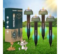 Dissuasori per Talpe Ultrasuoni 4 Pezzi, Scaccia Talpe Solare per il Giardino in Cortile, 700 M² Impermeabile Esterni Repellente per Gatti, Anti Ratto Coniglio Scoiattolo Procione Serpente