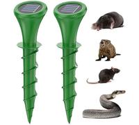 Dissuasori per Topi 2 Pezzi, Repellente Ultrasuoni per Talpe da Esternocon Luce, Solare e Impermeabile Dissuasori per Scoiattolo, Ratti e Serpenti