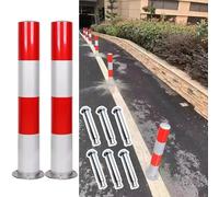 Dissuasori stradali in acciaio zincato, resistenti pali di sicurezza per vialetti e parcheggi, 40/60/75 cm (2 pezzi da 11,4 x 75 cm)